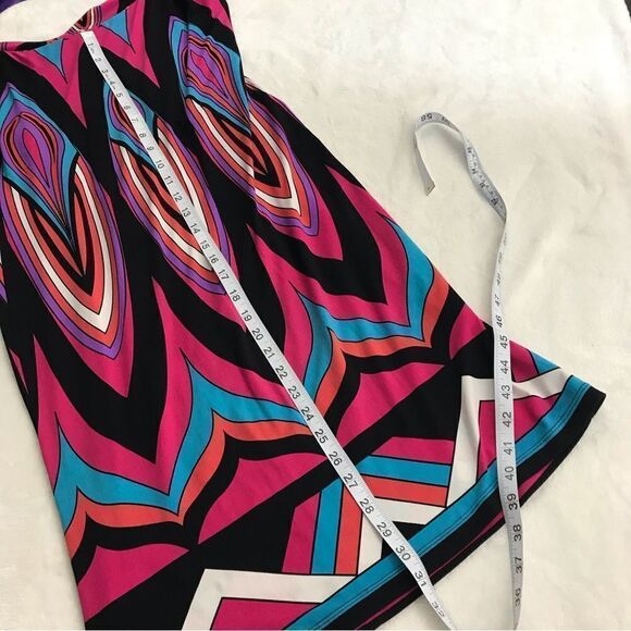 Tribal bright print fitted dress size M - Picture 5 of 7